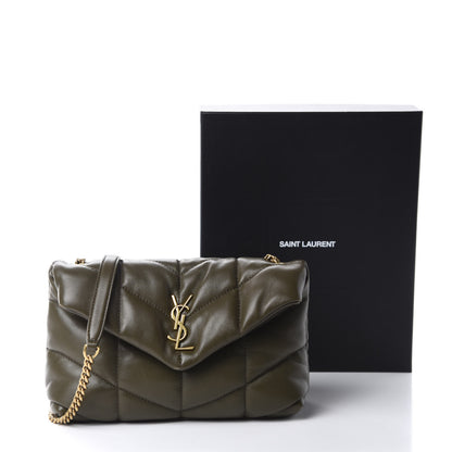 Saint Laurent Lambskin Quilted Toy Loulou Puffer Monogram Chain Satchel Seaweed 12 of 12