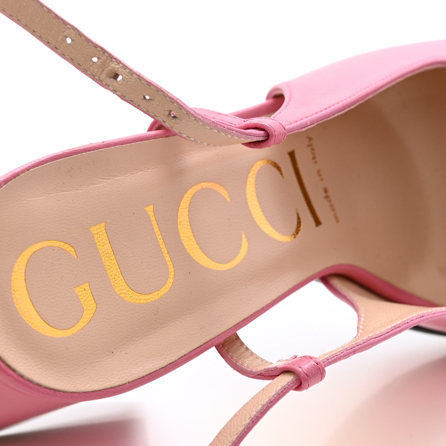 Gucci Malaga Kid Horsebit 75mm Slingback Pumps 37.5 Pink 5 of 7
