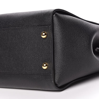 Burberry Soft Grain Calfskin Medium Buckle Tote Black 9 of 9