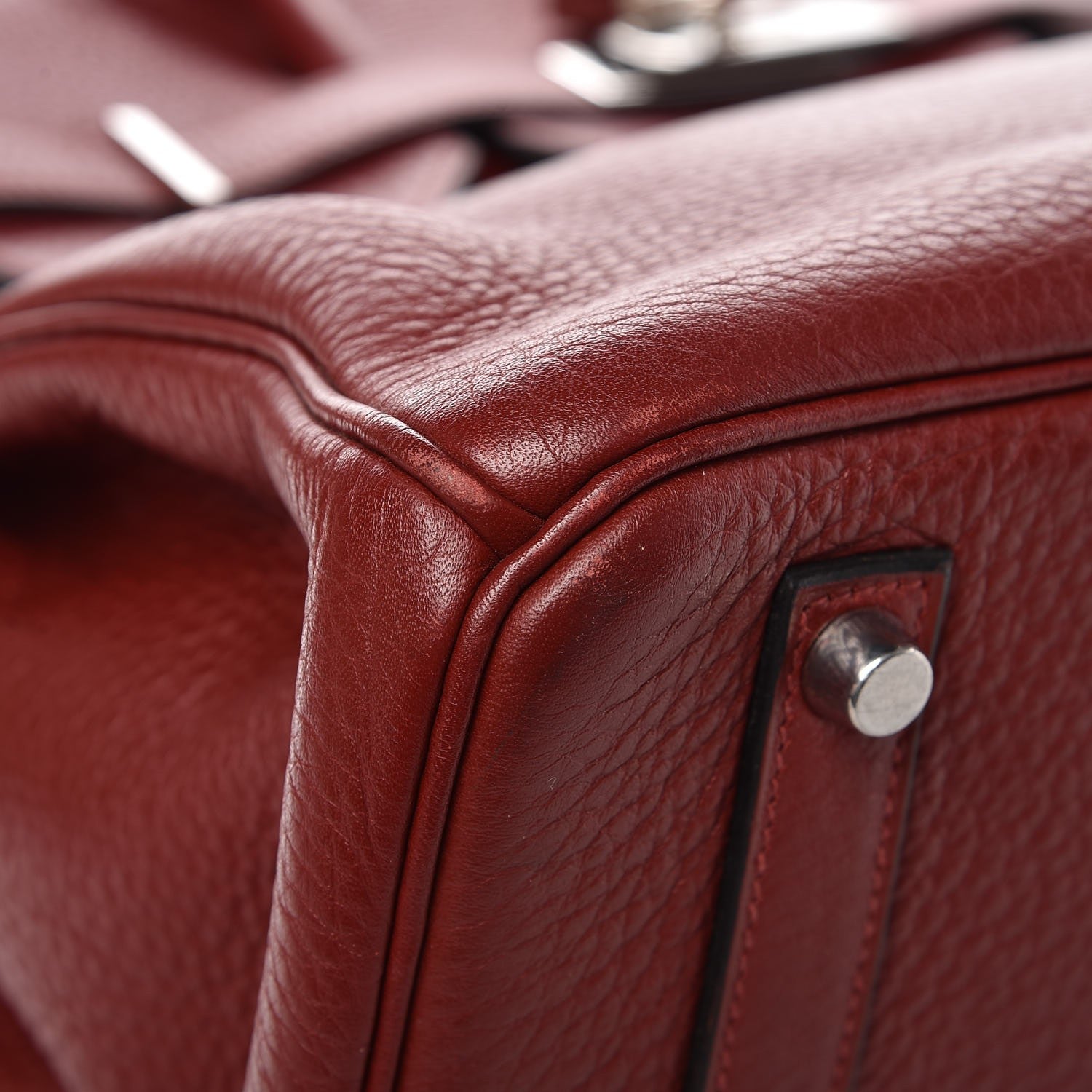 Hermes Taurillon Clemence Birkin 35 Rouge H 40 of 41