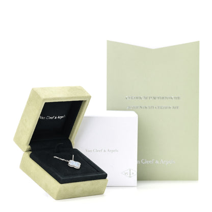 Van Cleef & Arpels 18K White Gold Chalcedony Vintage Alhambra Pendant Necklace 7 of 7