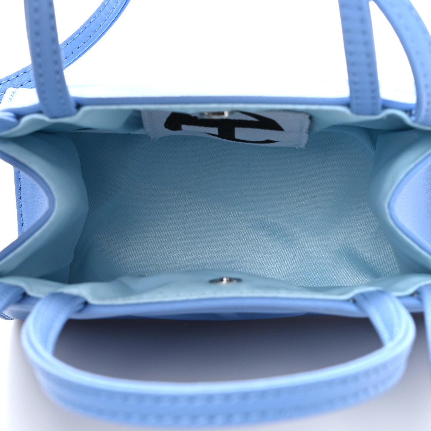 Vegan Leather Small Shopping Bag Cerulean