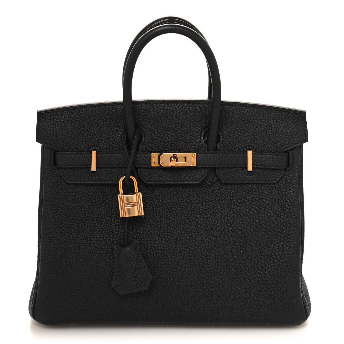 Togo Horseshoe Birkin 25 Black Bordeaux