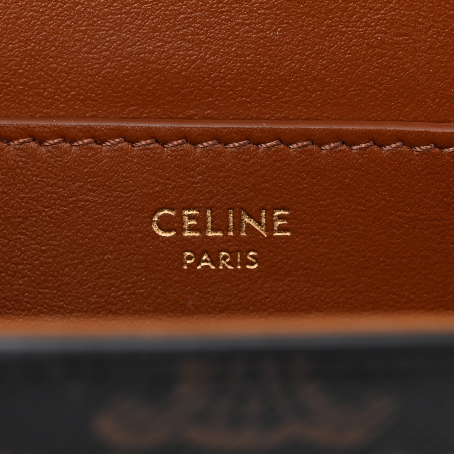 Celine Triomphe Canvas Calfskin Tabou Clutch on Strap Tan 6 of 10