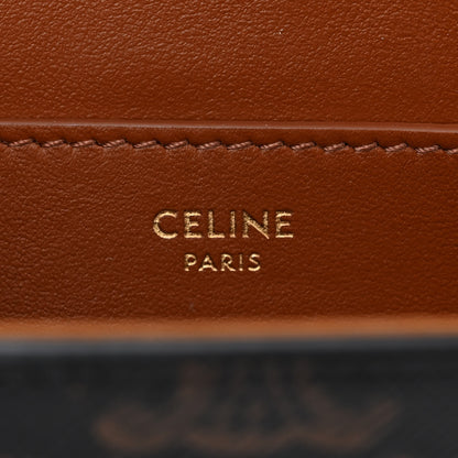 Celine Triomphe Canvas Calfskin Tabou Clutch on Strap Tan 6 of 10