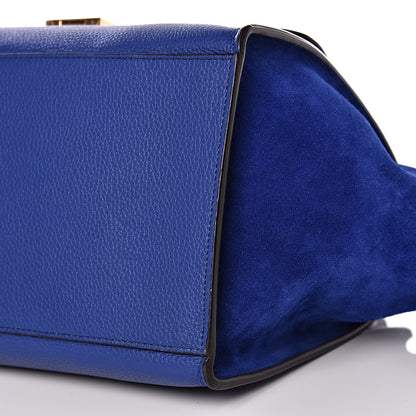 Celine Drummed Calfskin Suede Small Trapeze Indigo 7 of 10