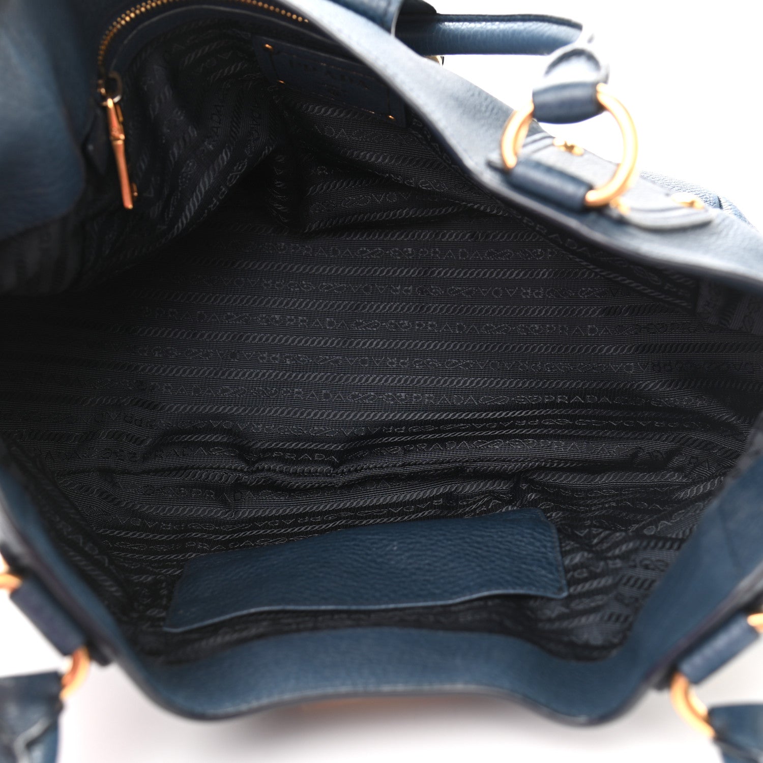 Prada Vitello Daino Pushlock Tote Bleuette 4 of 11