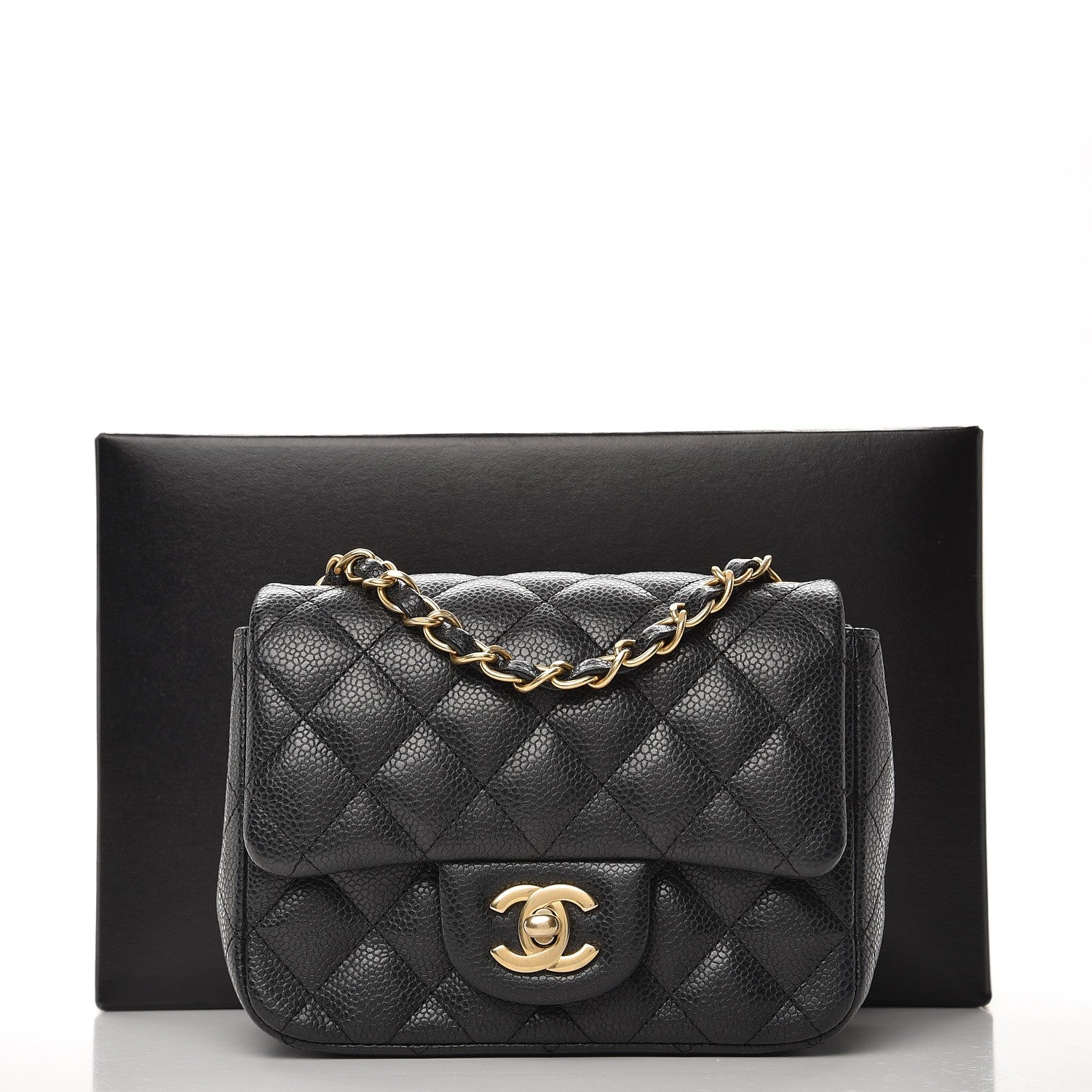 Chanel Caviar Quilted Mini Square Flap Dark Charcoal 9 of 9