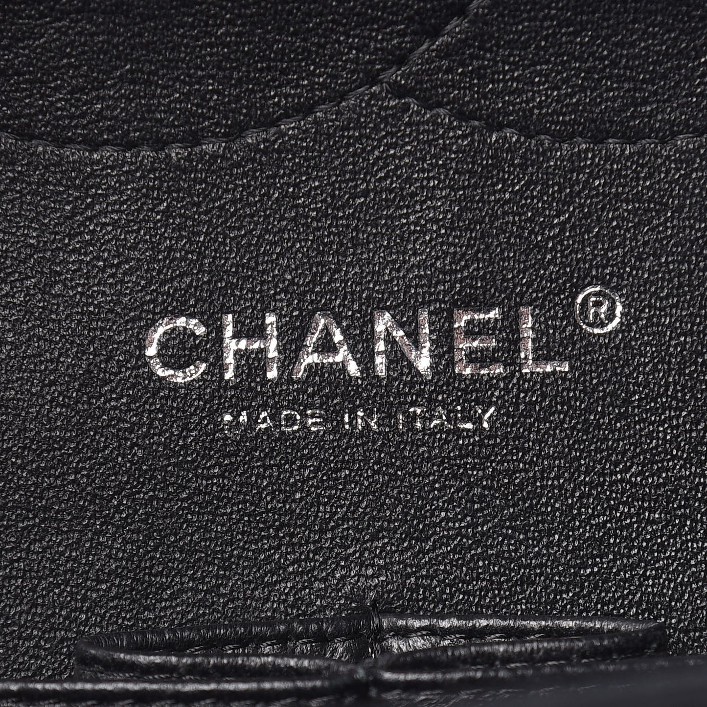 Striated Patent Quilted Jumbo Double Flap Black
