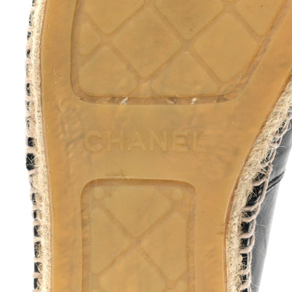 Chanel Lambskin CC Espadrilles 37 Black 6 of 10