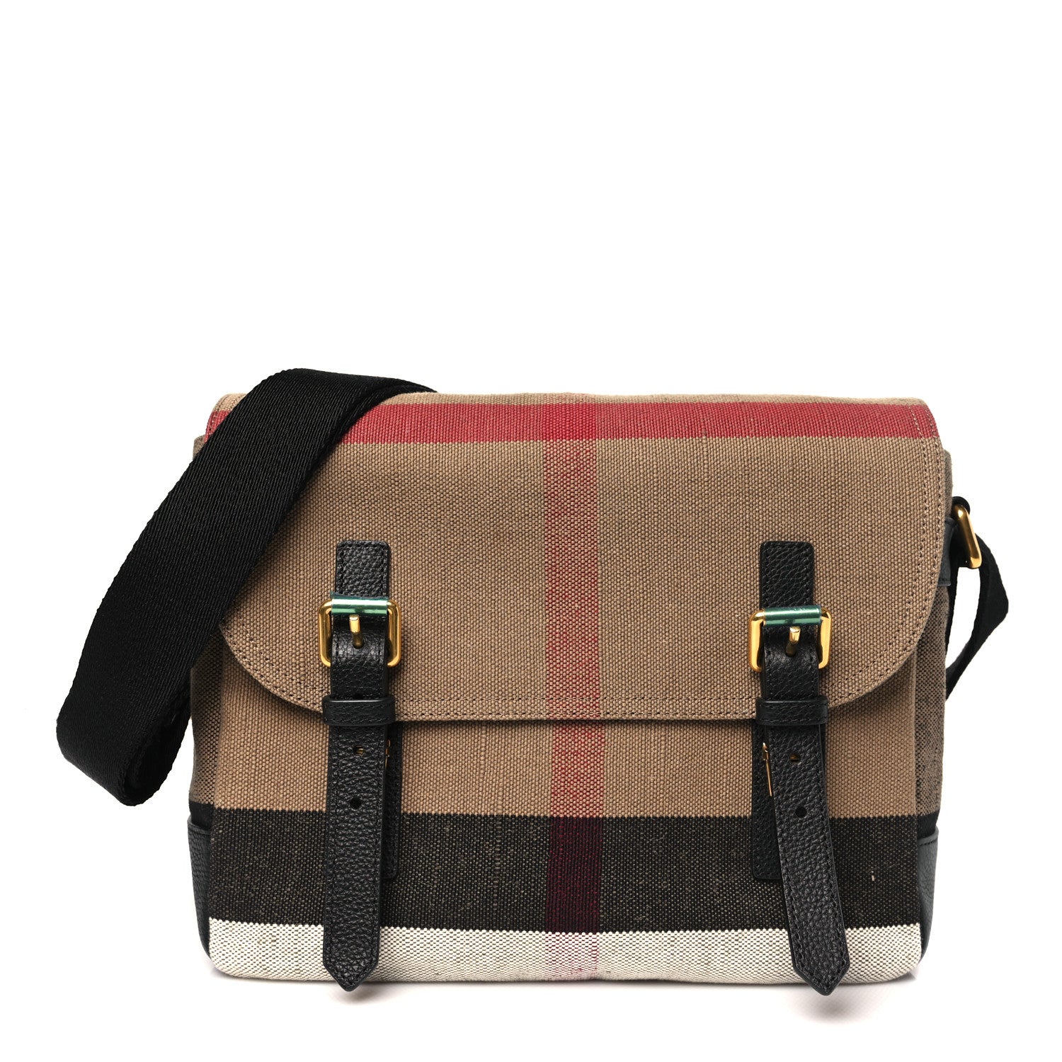 Burberry Canvas Mega Check Small Baildon Messenger Bag Black 1 of 10