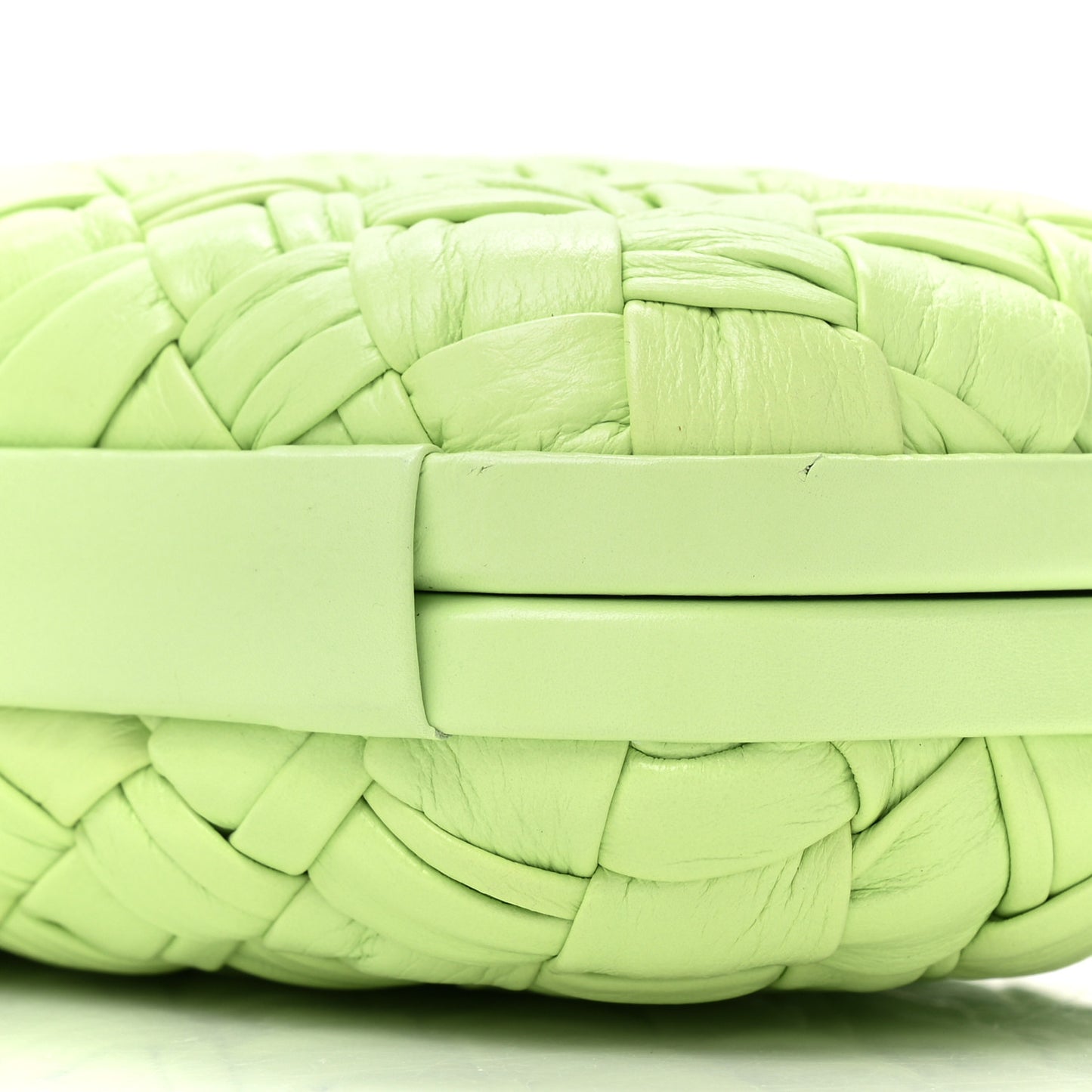 Nappa Pleated Intrecciato Knot Clutch Seafoam
