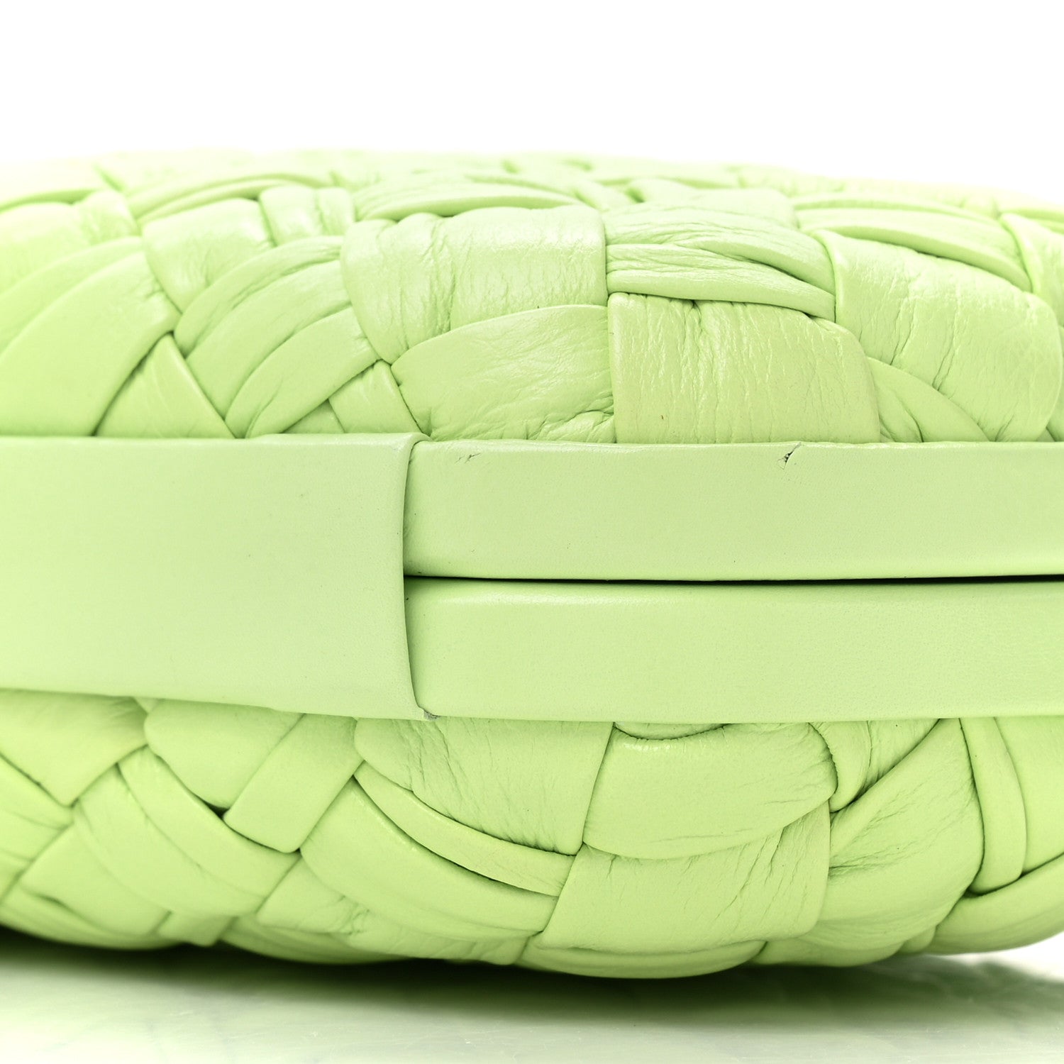 Bottega Veneta Nappa Pleated Intrecciato Knot Clutch Seafoam 8 of 11