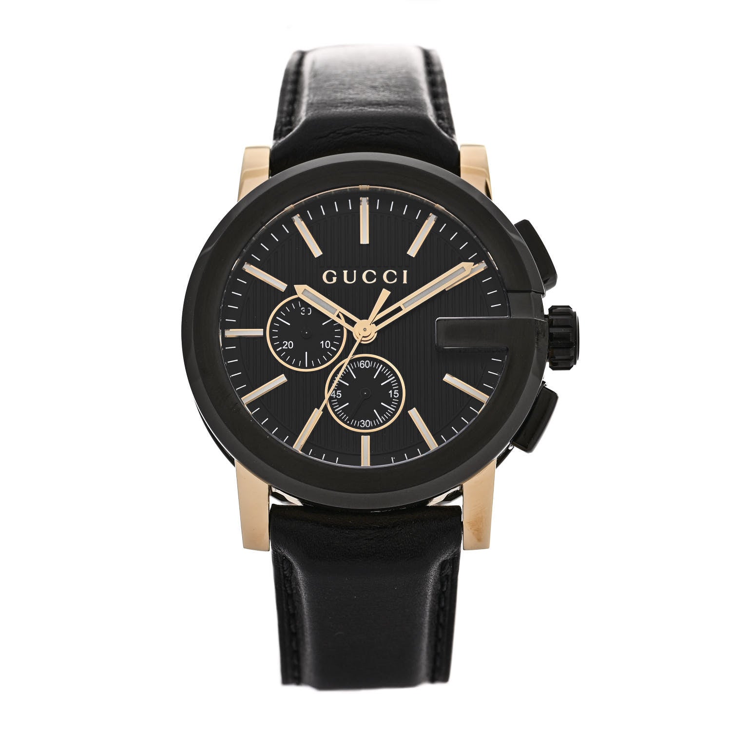 Gucci PVD Stainless Steel Calfskin 44mm G-Chrono Quartz Watch Black 1 of 5