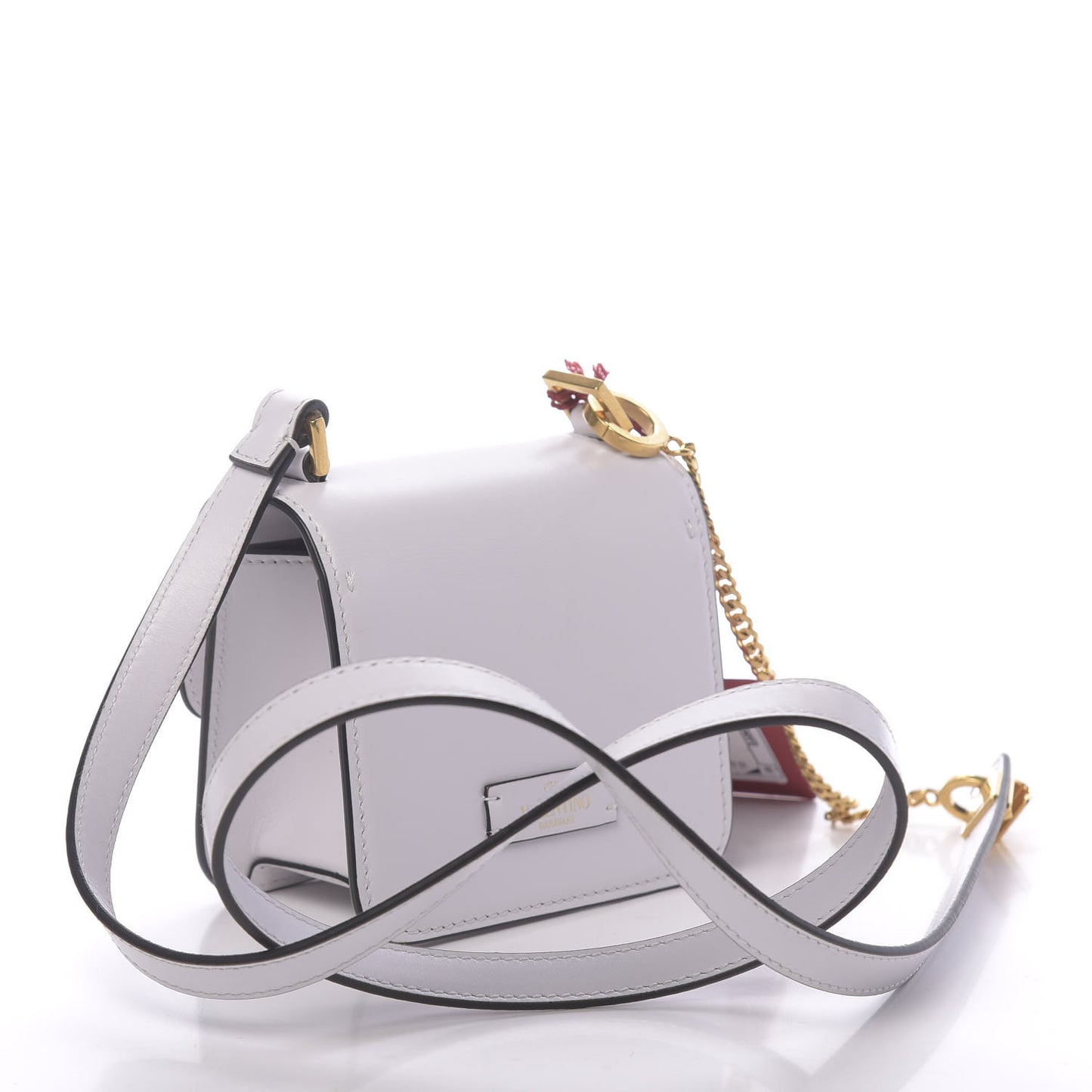 Smooth Calfskin Micro VSling Shoulder Bag White