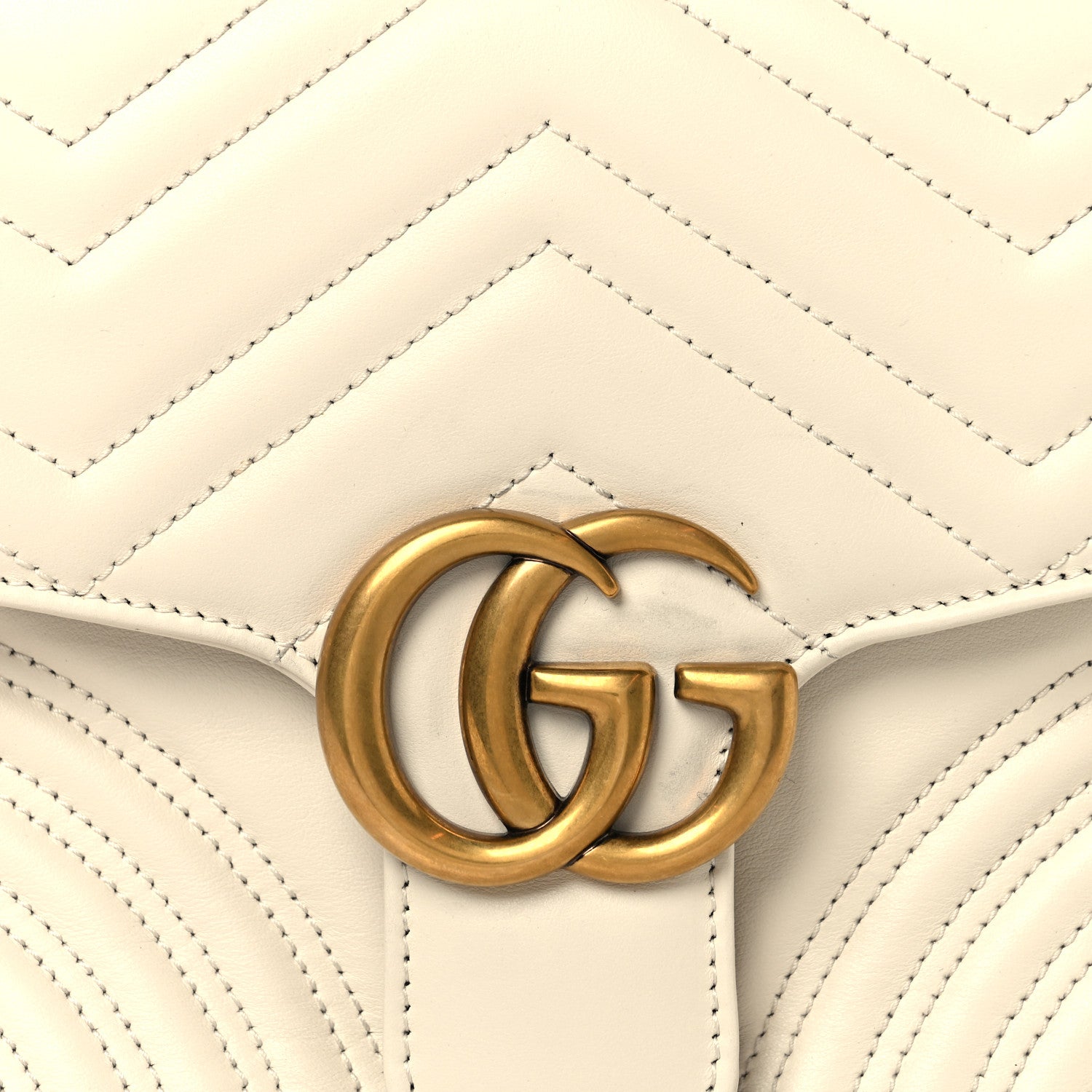 Gucci Calfskin Matelasse Small GG Marmont Top Handle Shoulder Bag White 8 of 14