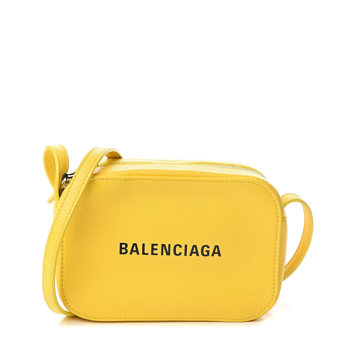 Smooth Calfskin Logo XS Everyday Camera Bag Jaune Soleil Black