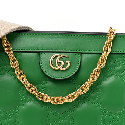 Gucci Calfskin GG Matelasse Large Slim Chain Shoulder Bag Spring Green Natural 8 of 10