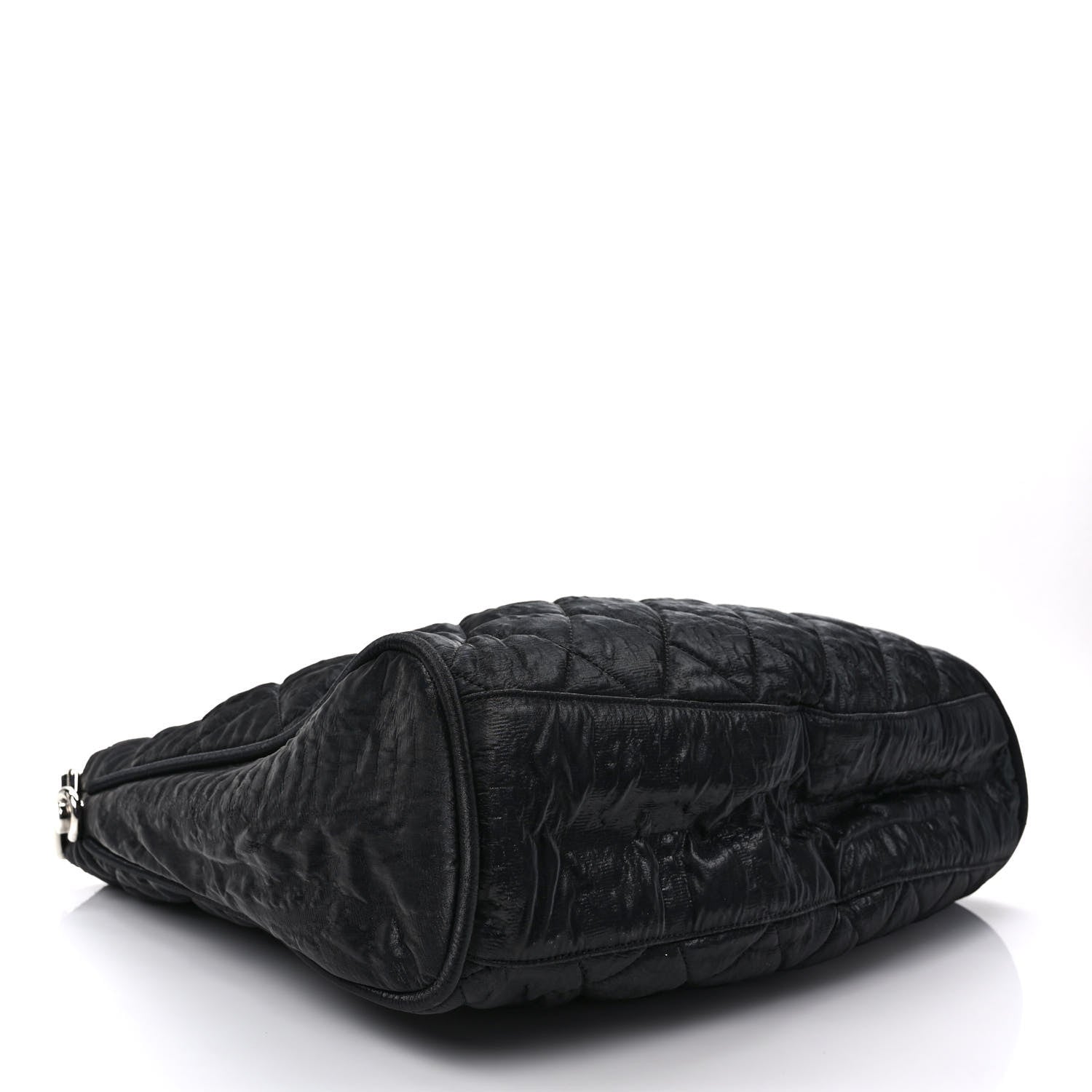 Chanel Crinkled Coated Canvas Le Marais Hobo Black 4 of 9