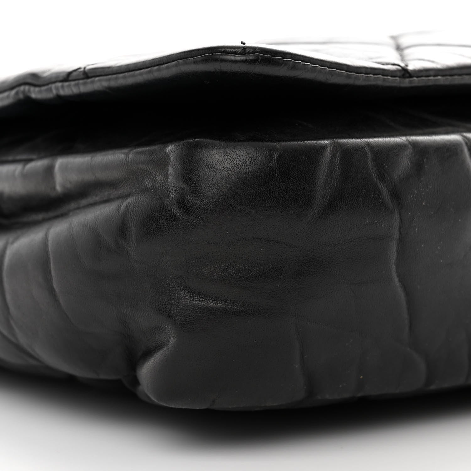 Chanel Aged Calfskin Quilted Medium Pondichery Flap Black 9 of 17