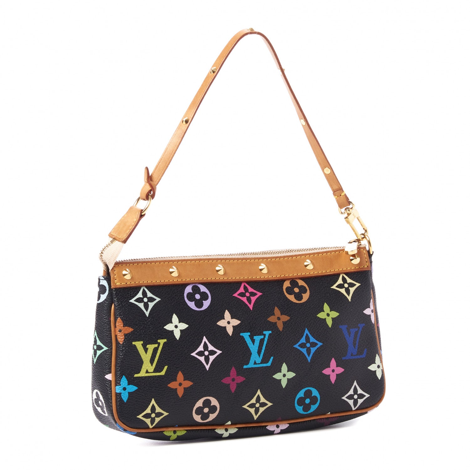 Louis Vuitton Monogram Multicolor Pochette Accessories Black 3 of 8