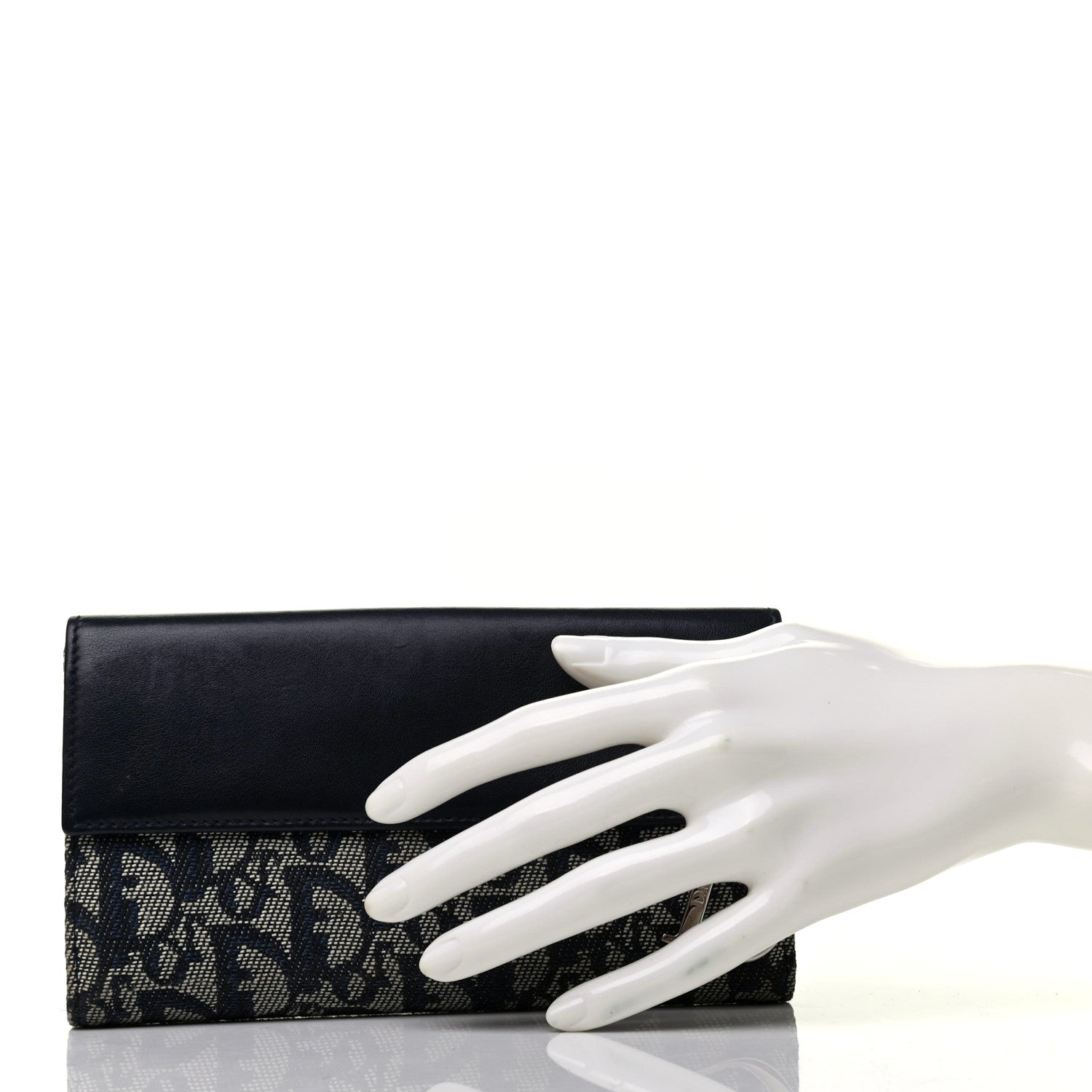 Christian Dior Monogram Calfskin D Continental Wallet Navy 2 of 7