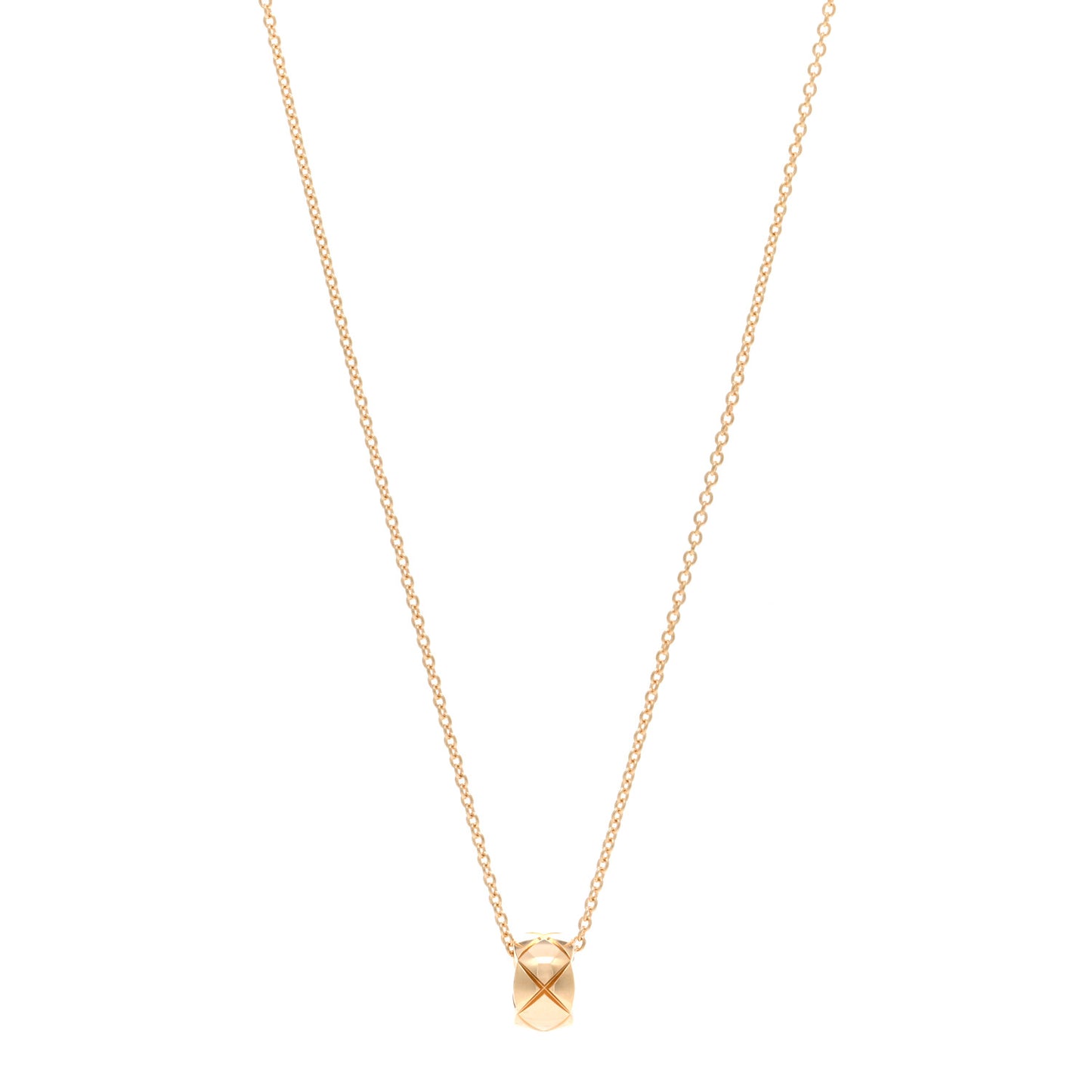 18K Yellow Gold Coco Crush Round Pendant Necklace