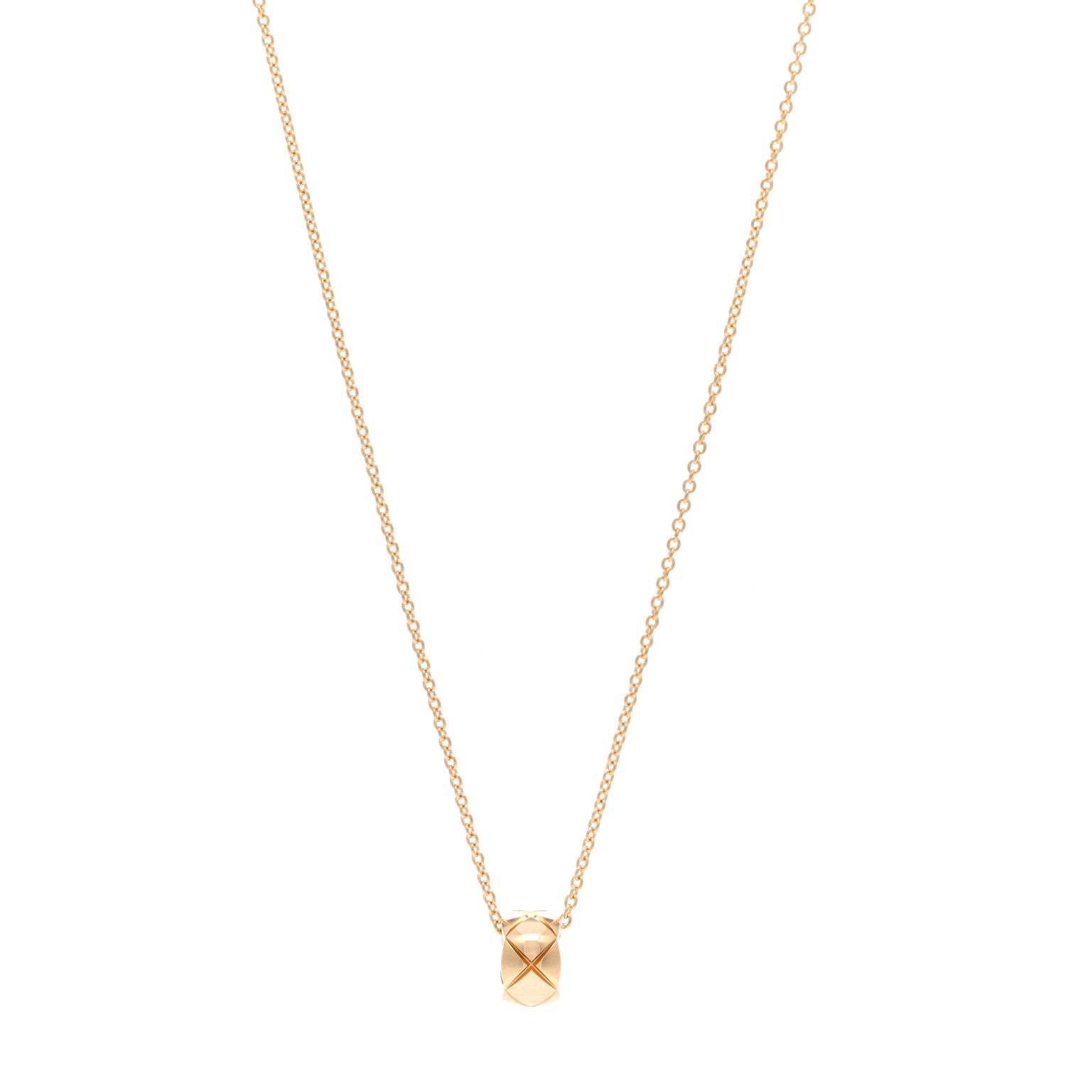 Chanel 18K Yellow Gold Coco Crush Round Pendant Necklace 1 of 5