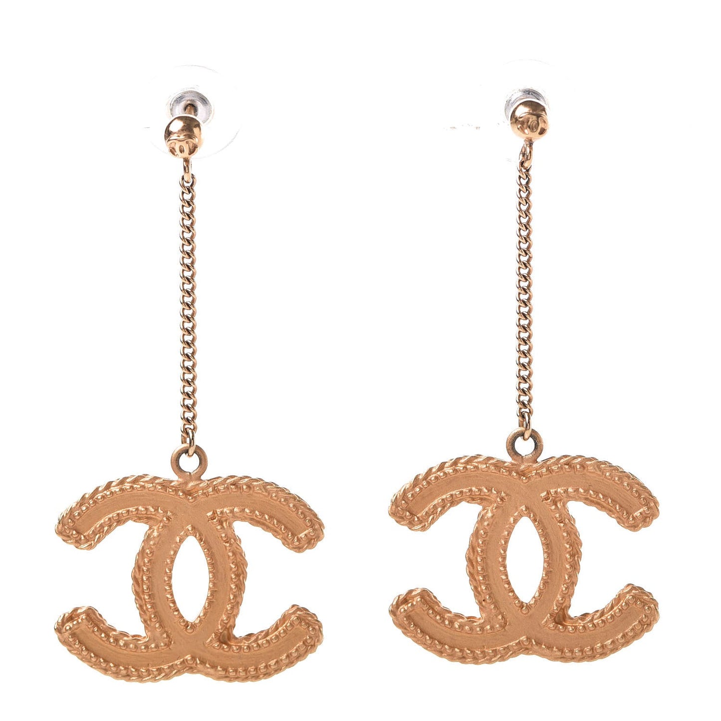 CC Drop Earrings Matte Gold
