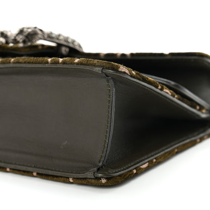 Gucci Velvet Moon Calfskin Crystal GG Monogram Small Dionysus Shoulder Bag Dark Olive Rose Gold 9 of 11