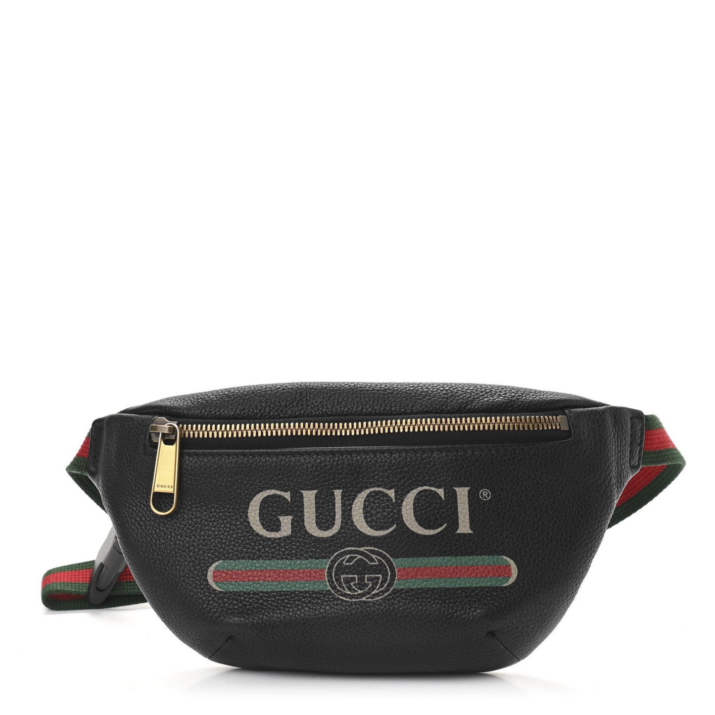 Grained Calfskin Small Logo Belt Bag Black