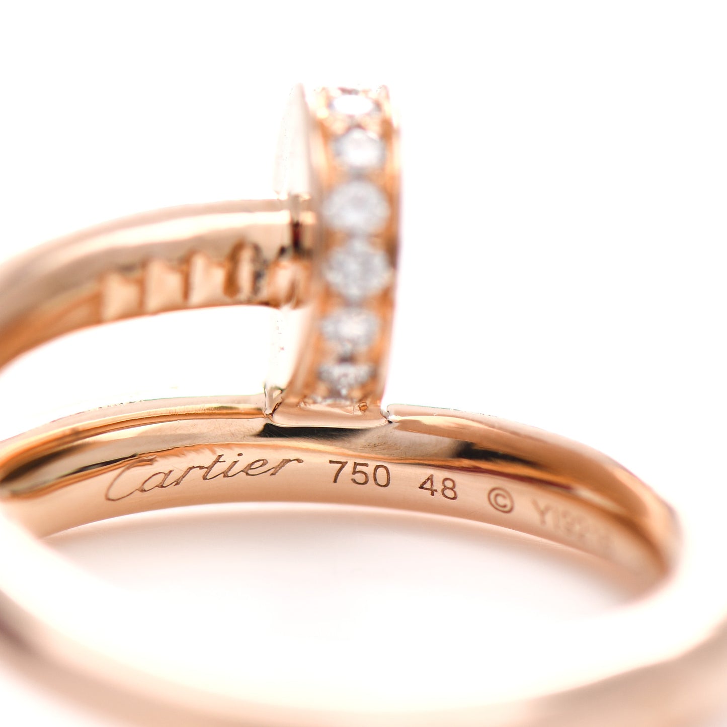 18K Pink Gold Diamond Juste Un Clou Ring 48 4.5
