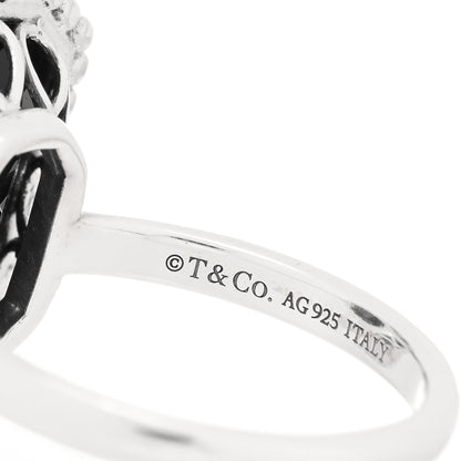 Tiffany Sterling Silver Black Onyx Ziegfeld Daisy Ring 55 7.25 4 of 4