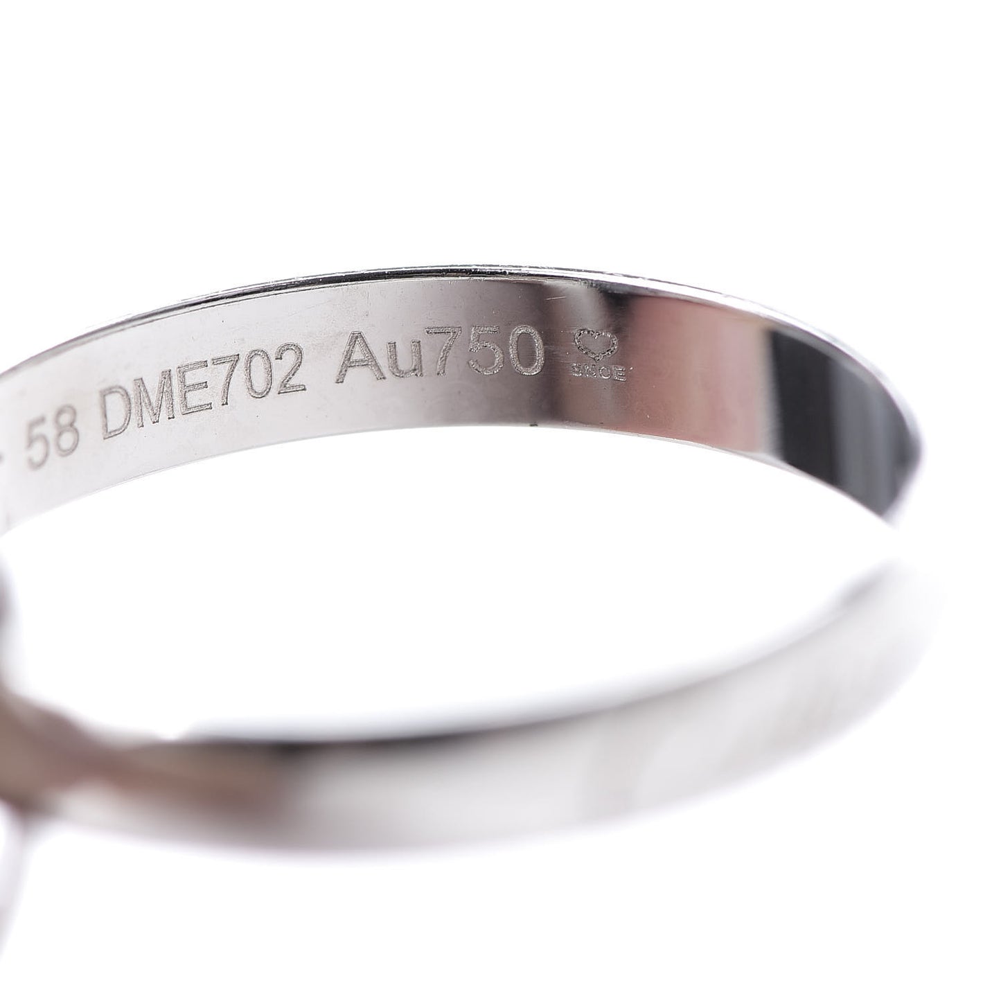 18K White Gold Black Ceramic Trinity Ring 58 8.5