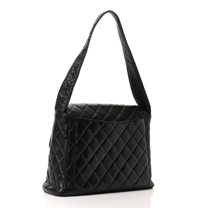 Chanel Lambskin Quilted CC Flap Shoulder Bag Black 2 of 10