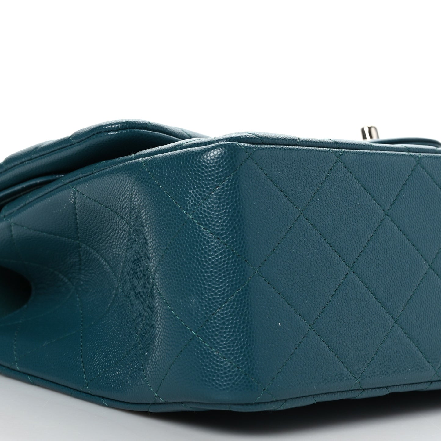 Caviar Quilted Jumbo Double Flap Dark Turquoise