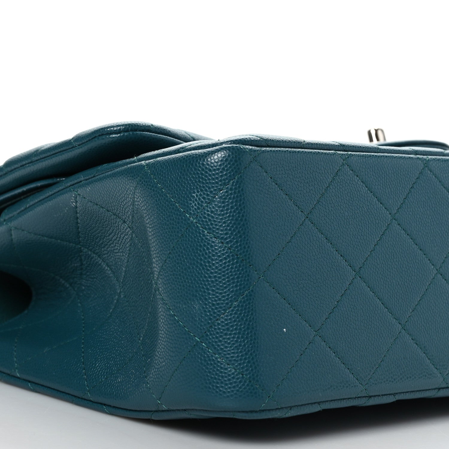 Chanel Caviar Quilted Jumbo Double Flap Dark Turquoise 7 of 8