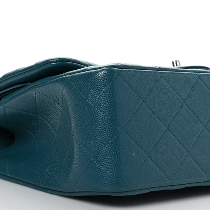 Chanel Caviar Quilted Jumbo Double Flap Dark Turquoise 7 of 8