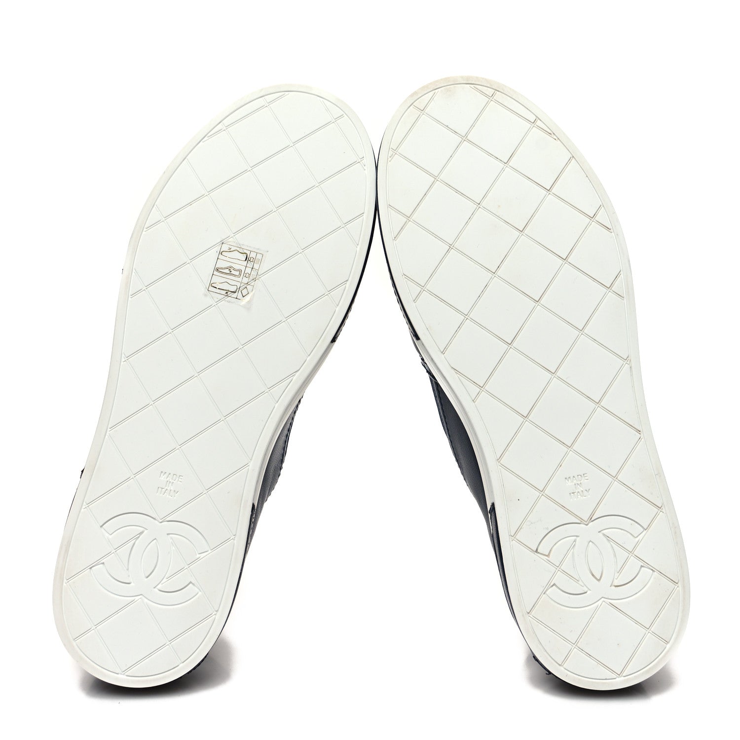 Chanel Lambskin Quilted Womens CC Stroll Sneakers 37 Dark Blue Black 5 of 8
