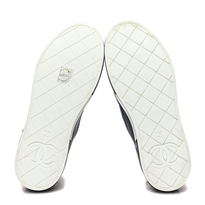 Chanel Lambskin Quilted Womens CC Stroll Sneakers 37 Dark Blue Black 5 of 8