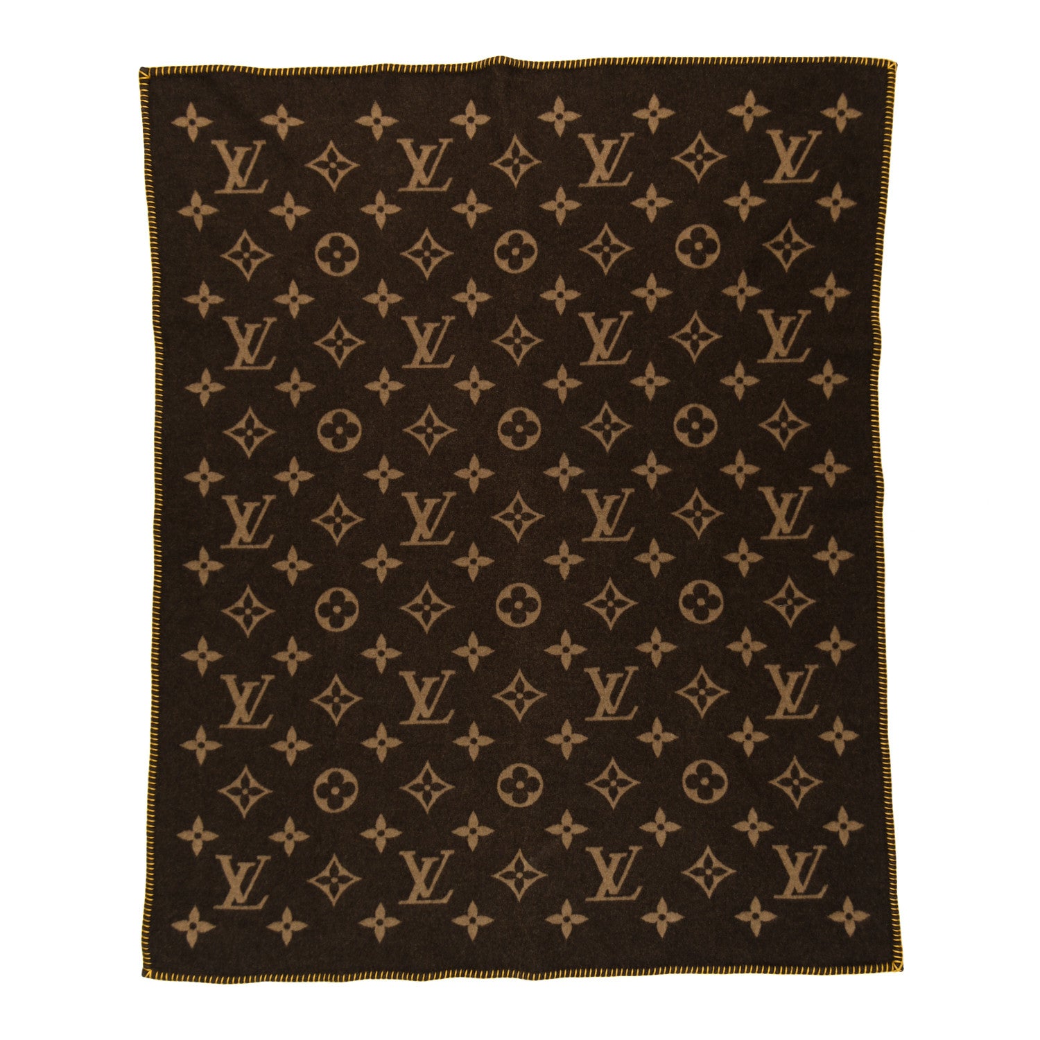Louis Vuitton Lambswool Angora Monogram Blanket Marron 1 of 4