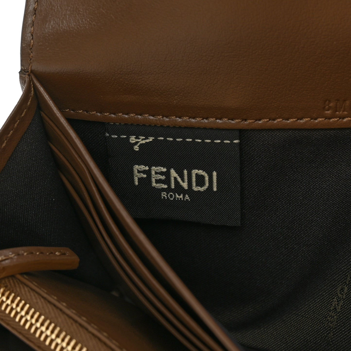 Vitello Soft F is Fendi Bi-Color FF 1974 Embossed Continental Envelope Wallet Maya Black