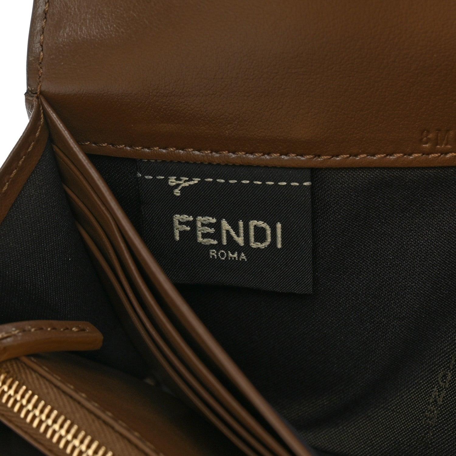 Fendi Vitello Soft F is Fendi Bi-Color FF 1974 Embossed Continental Envelope Wallet Maya Black 8 of 12
