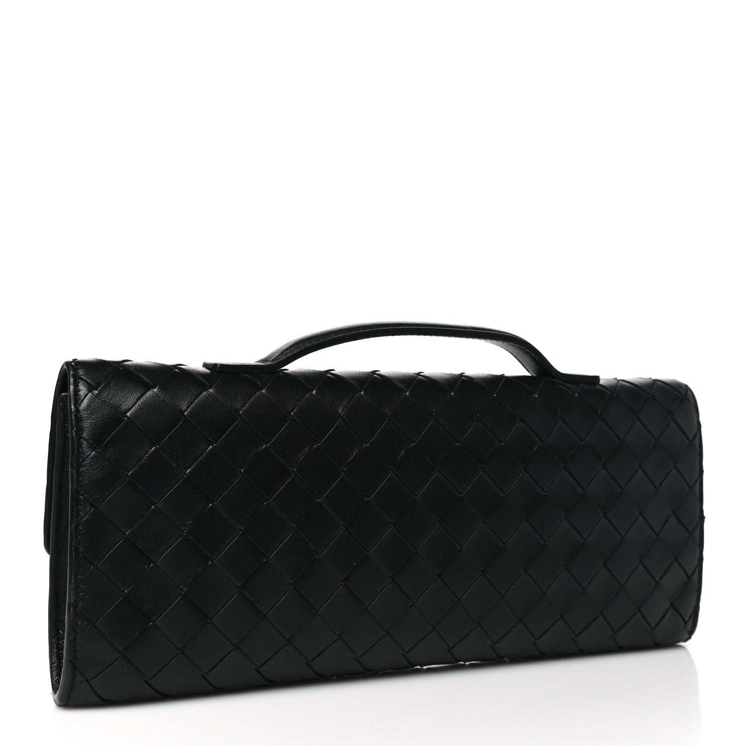 Bottega Veneta Nappa Intrecciato Long Andiamo Top Handle Clutch Black 3 of 9