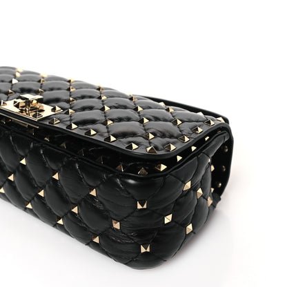 Valentino Garavani Calfskin Rockstud Spike Convertible Shoulder Bag Black 8 of 8