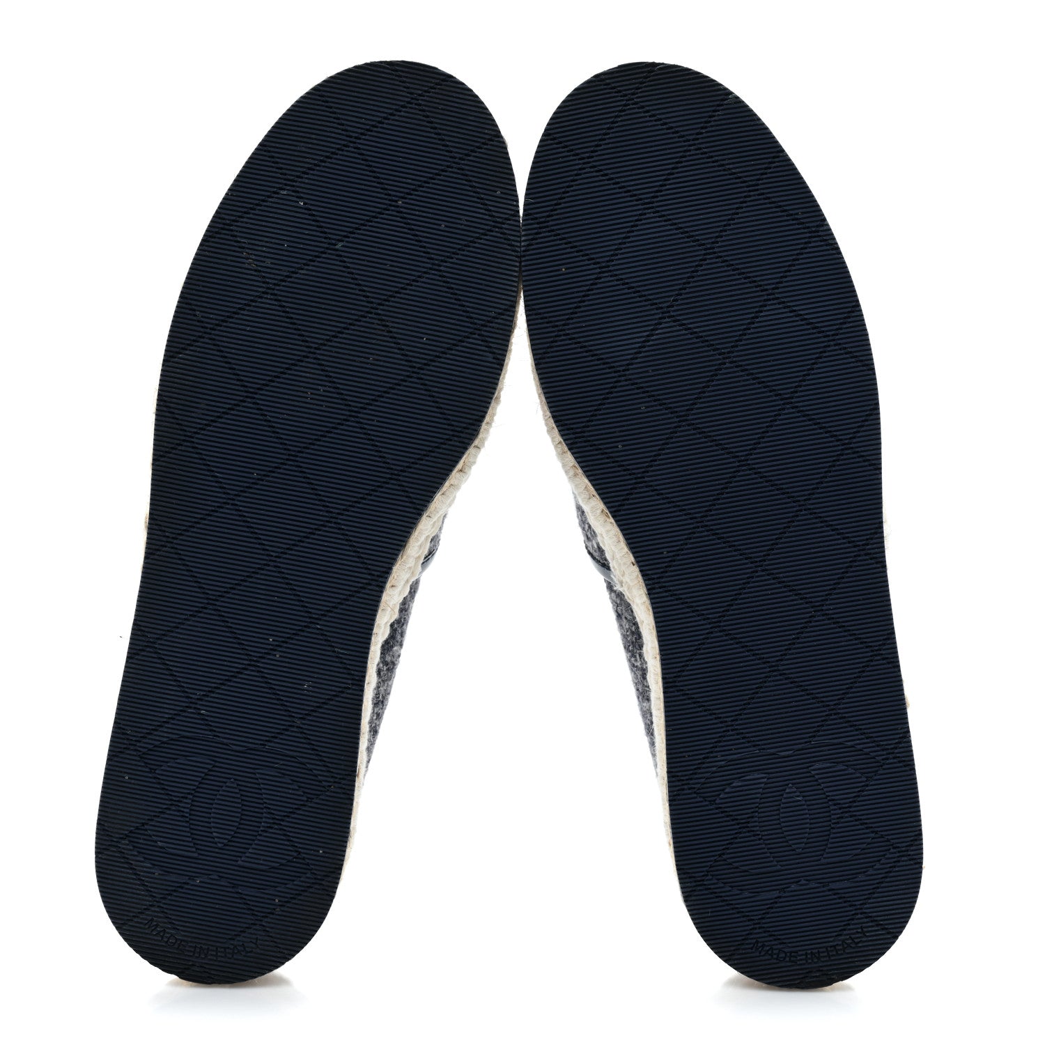Chanel Fabric Patent Calfskin CC Espadrilles 35 Blue 5 of 8