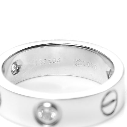 Cartier 18K White Gold 3 Diamond 5.5mm LOVE Ring 52 6 5 of 5
