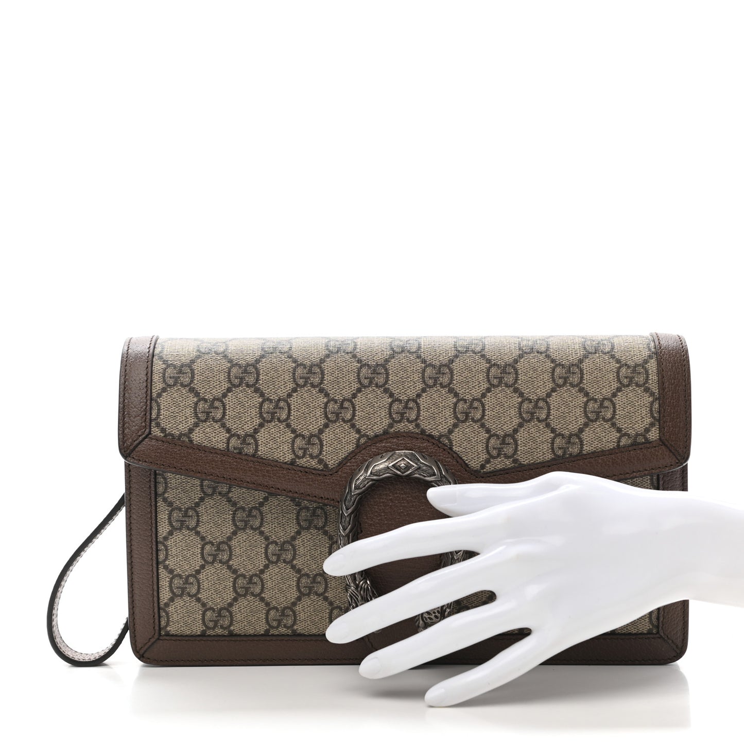 GG Supreme Monogram Dionysus Clutch Wristlet Beige New Acero