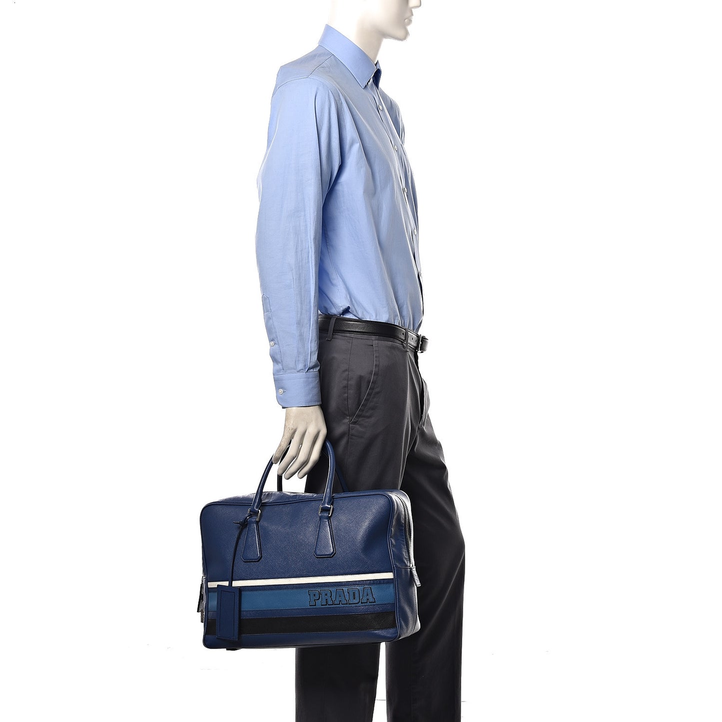 Saffiano Righe Briefacase Bleuette