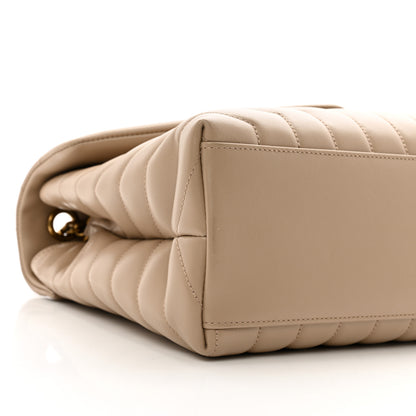 Saint Laurent Calfskin Y Quilted Monogram Medium Loulou Chain Satchel Dark Beige 9 of 10